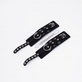 Черные кожаные наручники Sex - Crazy Handmade - купить с доставкой в Воронеже