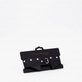 Черный однослойный кожаный ошейник с имитацией воротничка - Crazy Handmade - купить с доставкой в Воронеже