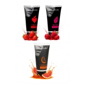 Набор из 3 съедобных лубрикантов JUJU (клубника, малина, грейпфрут) - JuJu - купить с доставкой в Воронеже