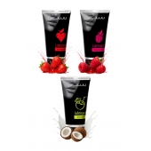 Набор из 3 съедобных лубрикантов JUJU (клубника, малина, кокос) - JuJu - купить с доставкой в Воронеже