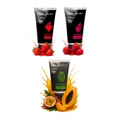 Набор из 3 съедобных лубрикантов JUJU (клубника, малина, тропические фрукты) - JuJu - купить с доставкой в Воронеже