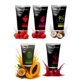 Набор из 5 съедобных лубрикантов JUJU (клубника, малина, тропические фрукты, вишня, кокос) - JuJu - купить с доставкой в Воронеже