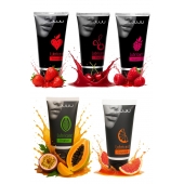 Набор из 5 съедобных лубрикантов JUJU (клубника, малина, тропические фрукты, вишня, грейпфрут) - JuJu - купить с доставкой в Воронеже