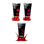 Набор из 3 съедобных лубрикантов JUJU (клубника, малина, вишня) - JuJu - купить с доставкой в Воронеже