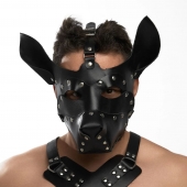 Черная кожаная маска «Собака» - Crazy Handmade - купить с доставкой в Воронеже