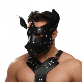 Черная кожаная маска «Собака» - Crazy Handmade - купить с доставкой в Воронеже