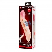 Телесная удлиняющая насадка с рельефом и вибрацией Brad - 21,3 см. - Baile - в Воронеже купить с доставкой