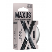 Черные утолщенные презервативы MAXUS Extra Strong с железным кейсом - 3 шт. - Maxus - купить с доставкой в Воронеже
