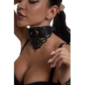 Фигурный чокер с узорами и золотистой фурнитурой - Crazy Handmade - купить с доставкой в Воронеже