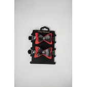 Черно-красные кожаные наручники с бантиками - Crazy Handmade - купить с доставкой в Воронеже