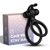Черное эрекционное виброкольцо с подхватом мошонки Stay Hard - Boys of Toys - в Воронеже купить с доставкой