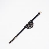 Черный чокер с клепками и золотистой фурнитурой - Crazy Handmade - купить с доставкой в Воронеже