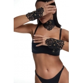 Фигурный набор для БДСМ-игр с узорами и золотистой фурнитурой - Crazy Handmade - купить с доставкой в Воронеже