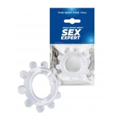 Прозрачное эрекционное кольцо со стимулирующими шариками - Sex Expert - в Воронеже купить с доставкой