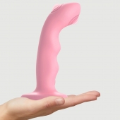 Розовая насадка-стимулятор Strap-On-Me Tapping Dildo Wave - Strap-on-me - купить с доставкой в Воронеже