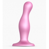 Розовая насадка Strap-On-Me Dildo Plug Curvy size M - Strap-on-me - купить с доставкой в Воронеже