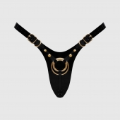 Черный пояс для фиксации насадок Strap-On-Me Leatherette Harness Fabulous - Strap-on-me - купить с доставкой в Воронеже