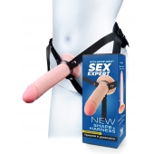 Мужской полый страпон на регулируемых ремешках - 22 см. - Sex Expert - купить с доставкой в Воронеже