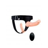 Женский страпон с 2 насадками, вибрацией и пультом ДУ - Erowoman-Eroman - купить с доставкой в Воронеже