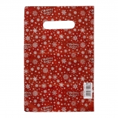 Красный подарочный новогодний пакет с вырубной ручкой (20х30 см) - Сима-Ленд - купить с доставкой в Воронеже