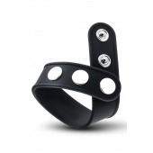 Черное эрекционное кольцо на кнопках - Blush Novelties - в Воронеже купить с доставкой