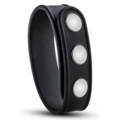 Черное эрекционное кольцо на кнопках - Blush Novelties - в Воронеже купить с доставкой