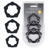 Набор из 3 эрекционных колец Beaded Silicone Cockring Set - Shots Media BV - в Воронеже купить с доставкой