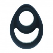 Черное эрекционное кольцо Double Ergo Silicone Cockring - Shots Media BV - в Воронеже купить с доставкой