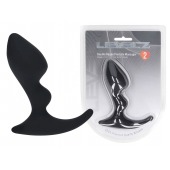 Черная анальная пробка для массажа простаты Double Ripple Silicone Prostate Massager - Shots Media BV - в Воронеже купить с доставкой