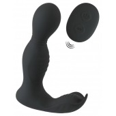 Черная анальная пробка с вибрацией, вращением и пультом ДУ RC Butt Plug with 2 Functions - Orion - в Воронеже купить с доставкой