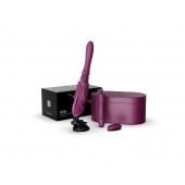 Фиолетовая секс-машина с функцией нагрева, насадками и присоской Sesh - Zalo - купить с доставкой в Воронеже