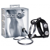 Подхват для мошонки с 3 съемными эрекционными кольцами Leder-Riemen - Orion - в Воронеже купить с доставкой