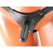 Черные кожаные трусики со штырьком для насадок - БДСМ Арсенал - купить с доставкой в Воронеже