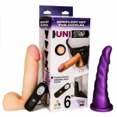 Вибрострапон с двумя насадками UniStrap - 18 и 18 см. - LOVETOY (А-Полимер) - купить с доставкой в Воронеже