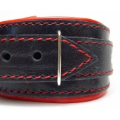 Ошейник с красным подкладом - БДСМ Арсенал - купить с доставкой в Воронеже