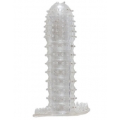 Гелевая прозрачная насадка c шипами - 12 см. - Toyfa Basic - в Воронеже купить с доставкой