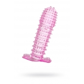 Гелевая розовая насадка с шипами - 12 см. - Toyfa Basic - в Воронеже купить с доставкой