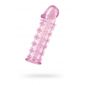 Гелевая розовая насадка на фаллос с шипами - 12 см. - Toyfa Basic - в Воронеже купить с доставкой