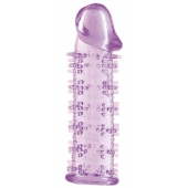 Гелевая фиолетовая насадка на фаллос с шипами - 12 см. - Toyfa Basic - в Воронеже купить с доставкой