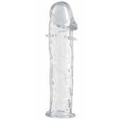 Гладкая прозрачная насадка с усиками под головкой - 12,5 см. - Toyfa Basic - в Воронеже купить с доставкой