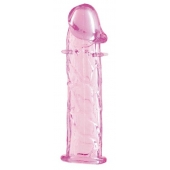 Гладкая розовая насадка с усиками под головкой - 12,5 см. - Toyfa Basic - в Воронеже купить с доставкой