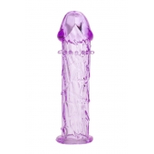 Гладкая фиолетовая насадка с усиками под головкой - 12,5 см. - Toyfa Basic - в Воронеже купить с доставкой