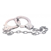 Наручники из металла с длинной цепочкой CHROME HANDCUFFS METAL HANDCUFFS W. KEY - NMC - купить с доставкой в Воронеже