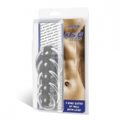 Хомут на пенис с 5 кольцами 5 Ring Gates Of Hell With Lead - BlueLine - купить с доставкой в Воронеже