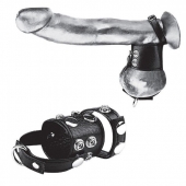 Утяжка на пенис и мошонку Cock Ring With 1.5  Ball Stretcher And Optional Weight Ring - BlueLine - купить с доставкой в Воронеже
