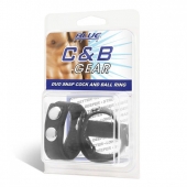 Утяжка на пенис с клёпками Duo Snap Cock And Ball Ring - BlueLine - купить с доставкой в Воронеже