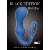 Синее эрекционное кольцо с анальной пробкой Double Pleasure Anal Plug - Lola Games - в Воронеже купить с доставкой