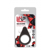 Чёрное эрекционное кольцо LIT-UP SILICONE STIMU RING 1 BLACK - Dream Toys - в Воронеже купить с доставкой