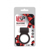 Чёрное эрекционное виброкольцо LIT-UP SILICONE STIMU RING 3 BLACK - Dream Toys - в Воронеже купить с доставкой