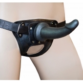 Универсальный пояс премиум класса(S) с 2 черными насадками - LOVETOY (А-Полимер) - купить с доставкой в Воронеже